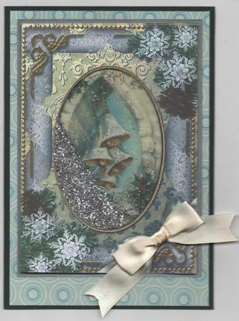Snow Bells Snow 7x5in Card Picture and Shaker Frame by H Pearson