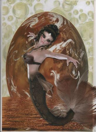 Magical Mermaid A4 Card Front by H Pearson