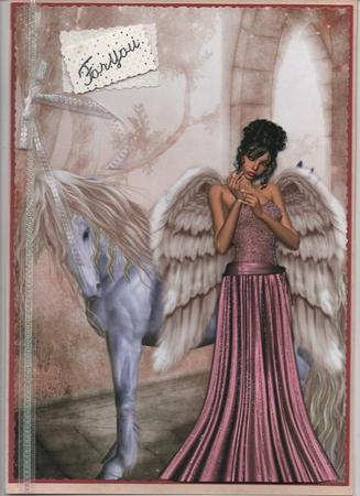 A4 Angel and Pegasus Card by H Pearson