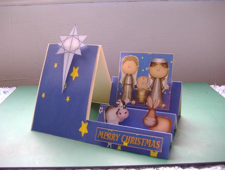 Nativity Scene Christmas Side Stepper card by H Pearson