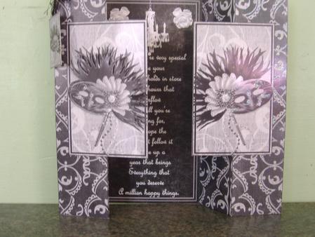 Masquerade Mask Double Fold Back Sections by H Pearson
