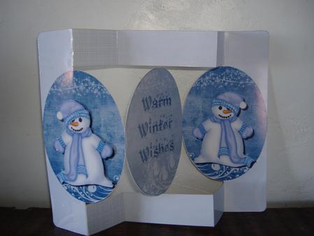 Warm Winter Wishes Snowmen - Pop Out Card by H Pearson