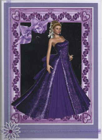 Beautiful Lady in Purple Gown, A4 Topper by H Pearson