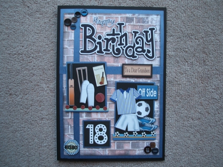 Birthday Sports N Games Quick Card with 3D Decoupage by heather winslade