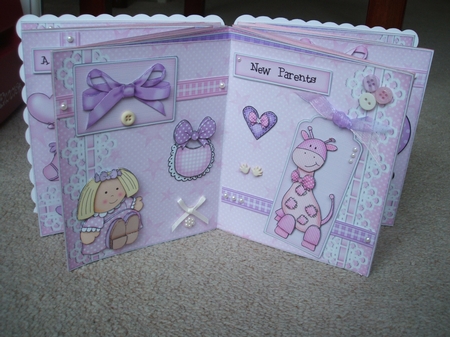 3D New Baby Girl Carousel Card Kit by heather winslade