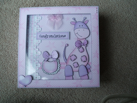 3D Baby Girl Carousel Coordinating Card Box Kit by heather winslade