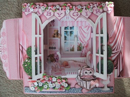 3D Room with a View - Sweet Dreams New Baby Girl by heather winslade