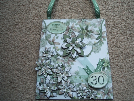 Large Gift Handbag - Green Floral by heather winslade