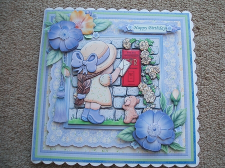 Ist Class Post Female Birthday 8x8 Mini Kit with Decoupage by heather winslade