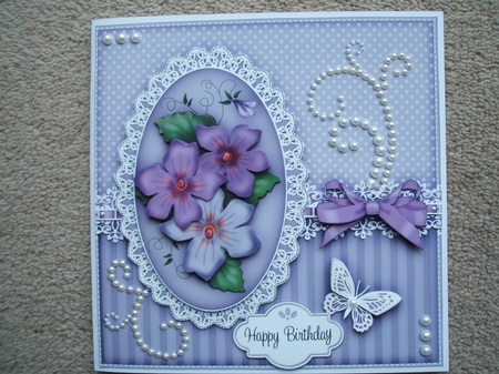 8x8 Violas & Lace a Touch of Elegance Mini Kit 3D Decoupage by heather winslade