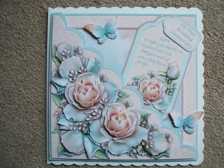 Square Scallop Pocket Pastel Roses 2 Mini Kit All Occasions by heather winslade