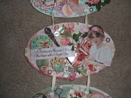 Grandmas Attic - Hanging Oval Plaques Trio by heather winslade