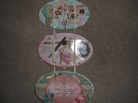 Grandmas Attic - Hanging Oval Plaques Trio by heather winslade