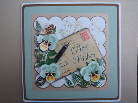 Mint Pansy Best Wishes Ink Saver 6in Step by Step by heather winslade