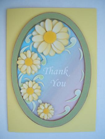 Thank You Oval Shaped Card by heather winslade