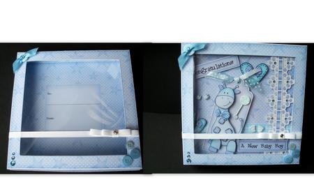 3D Baby Boy Carousel Coordinating Card Box Kit by heather winslade