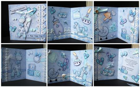 3D New Baby Boy Carousel Card Kit by heather winslade