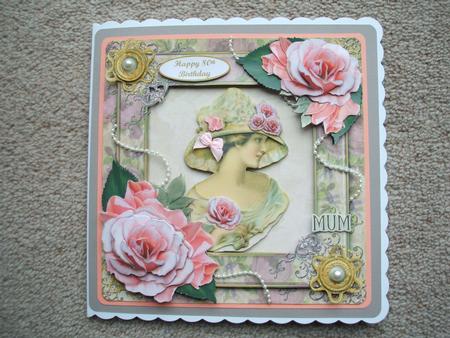 Cari Rose Vintage Lady Topper & Pink Rose Decoupage by heather winslade