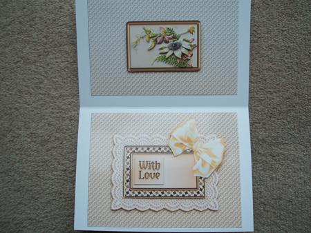 Vintage Floral Spray on a Broiderie Anglaise Frame A5 Insert by heather winslade