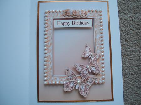 Gold Butterflies Pearls and Lace Matching A5 Insert by heather winslade