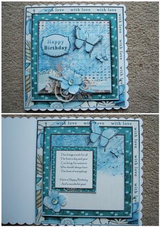 Cardtopper with Inlet Blue Blooming 242 by heather winslade