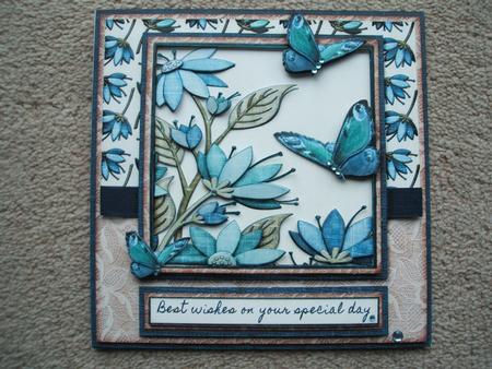 Cardtopper Blue Butterfly 275 by heather winslade