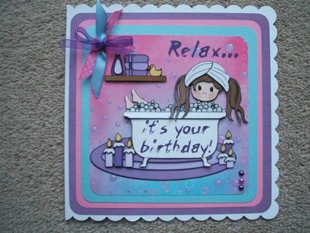 Bubble Bath Birthday Patchoupage by heather winslade