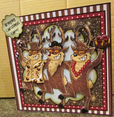 The Three Amigo's Christmas Card Front Kit by Heather Wright