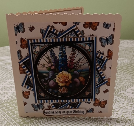 twisted frame stain glass topper  by Heather Howes