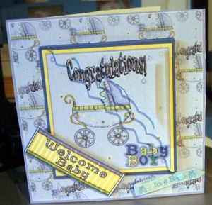 Baby Boy Card Front and Corner Stack by Heather Howes