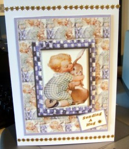 Boy and Bunny Card Front by Heather Howes