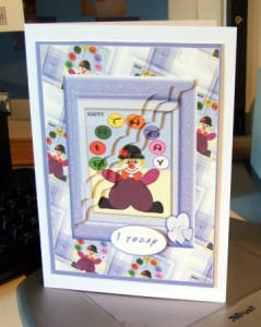 Clown Cardfront with Wavy Edge Stacker by Heather Howes