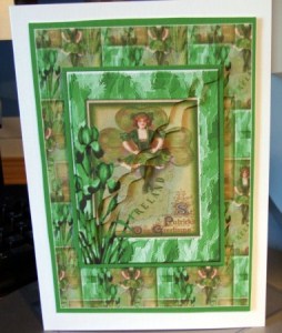 St Patricks Day Card Front with Wavy Edge Scorner Stack by Heather Howes