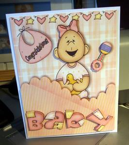 Super 3D Baby Card Front and Decoupage by Heather Howes