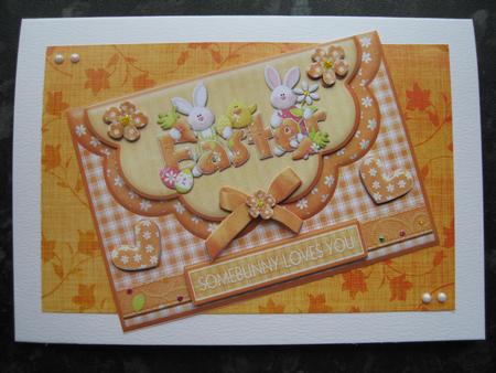 Double Scallop Envelope Easter Card Somebunny Loves You by Heidi Autio