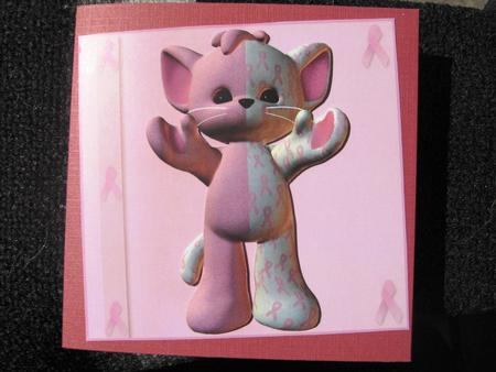 Breast Cancer Awareness Kitty Topper by Heidi Autio