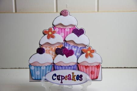 Cupcakes Felties Shaped Card by Helanna Hancock