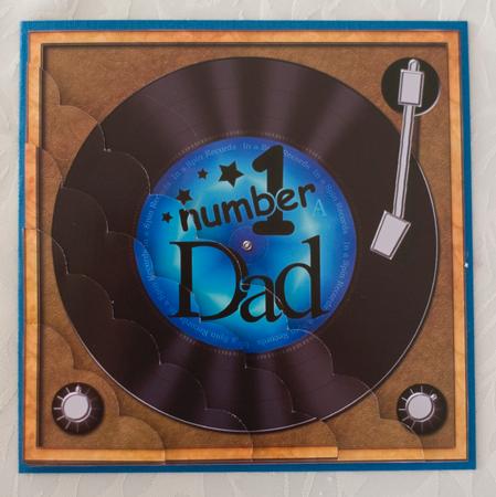 Number 1 Dad Record Scallop Corner Side Stacker Topper by Helanna Hancock