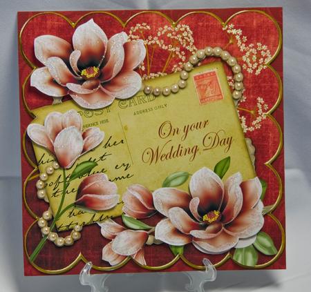 Red Magnolia Wedding Day 8in Xtreme Decoupage Kit by Helanna Hancock