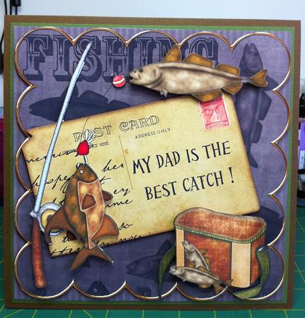 Fishing Black Dad is Best Catch 8in Xtreme Decoupage Kit by Helanna Hancock