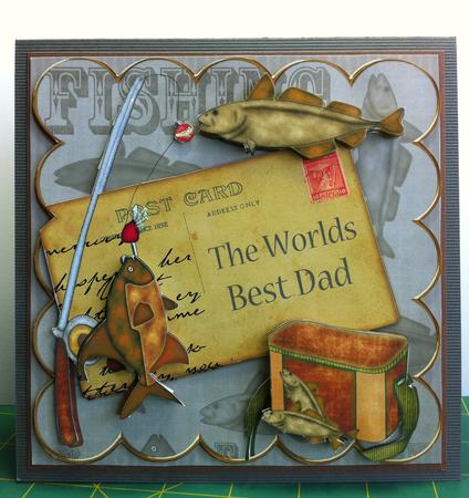Fishing Grey Best Dad 8in Xtreme Decoupage Kit by Helanna Hancock