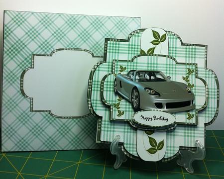 Shaped Layered Card - Silver Car by Helanna Hancock