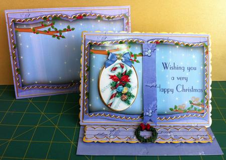 Blue Candy Cane Happy Christmas 3D Easel Book Kit by Helanna Hancock