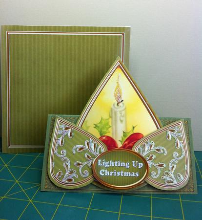 Single Candle Olive Light Up Christmas Teardrop Trio Kit by Helanna Hancock