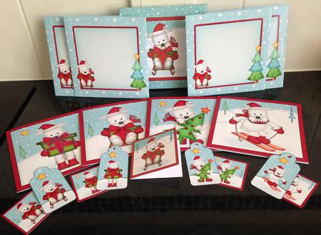Christmas Westie Dogs Cards in a Box Bumper Kit by Helanna Hancock
