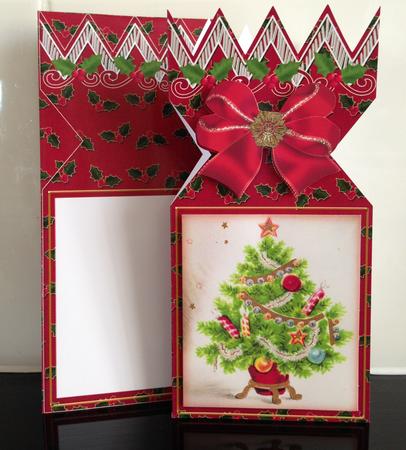 Elegant Tree Red Cracker Card & Envelope Mini Kit by Helanna Hancock