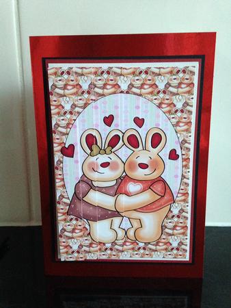 Bunny Valentines Side Stacker Card Front 4 by Helanna Hancock