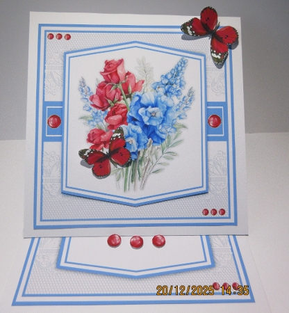8x8 Mini Kit, Beautiful Blue Delphinium and Roses by Helen Myers