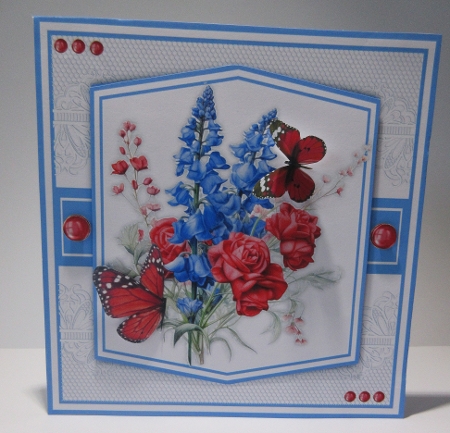 8x8 Mini Kit, Beautiful Blue Delphinium and Roses by Helen Myers