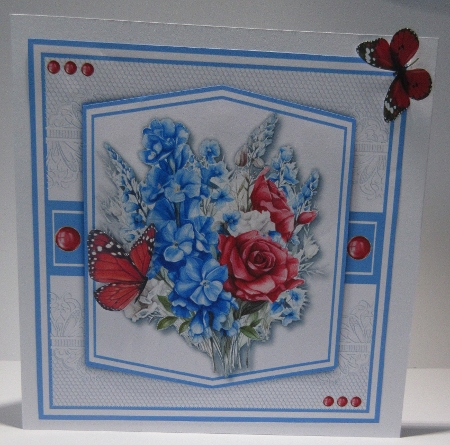 8x8 Mini Kit, Beautiful Blue Delphinium and Roses by Helen Myers